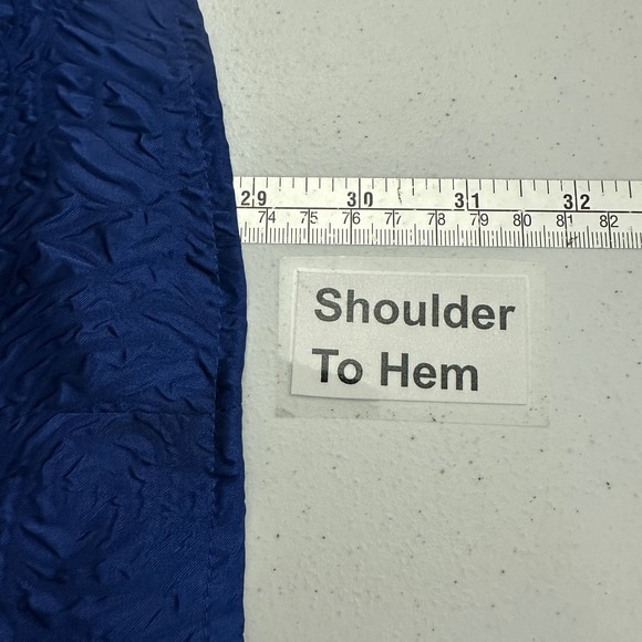 Maggie Barnes Womens Textured Boho Button Top Sz 3X Artsy Ruffle Cuff Royal Blue - Picture 6 of 7